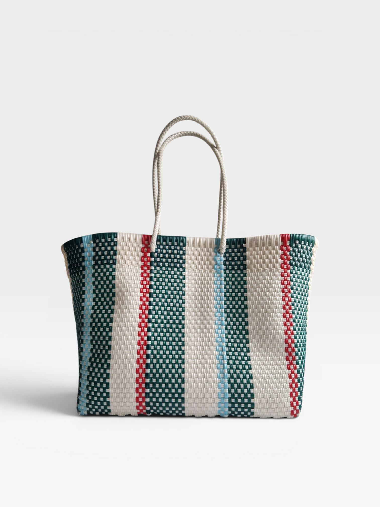 Alma Tote Grande Stripes Green