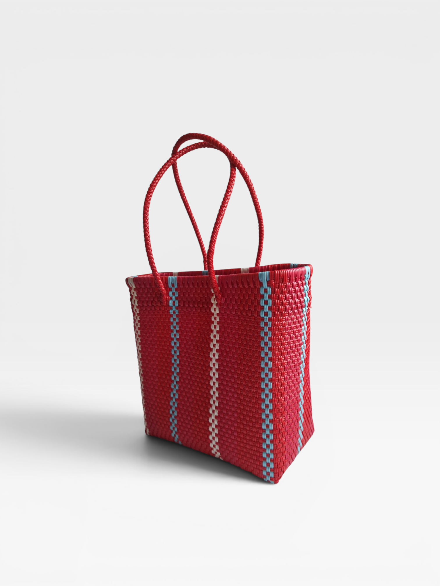 Alma Tote Mediana Stripes Red