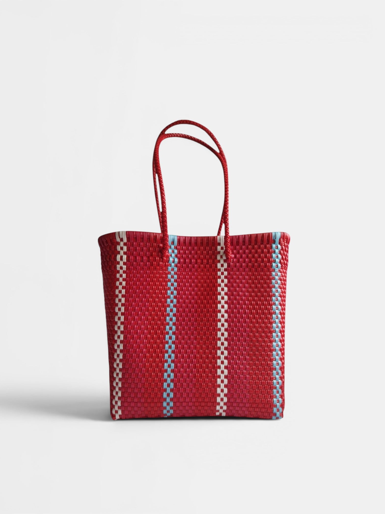 Alma Tote Mediana Stripes Red