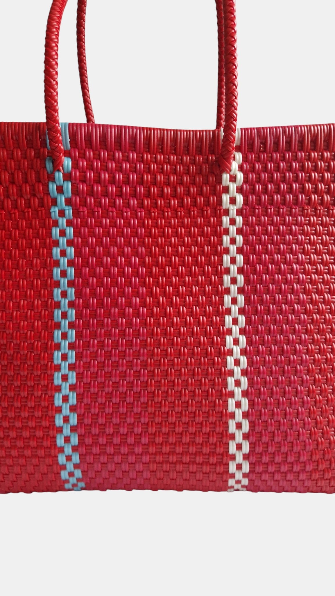 Alma Tote Mediana Stripes Red