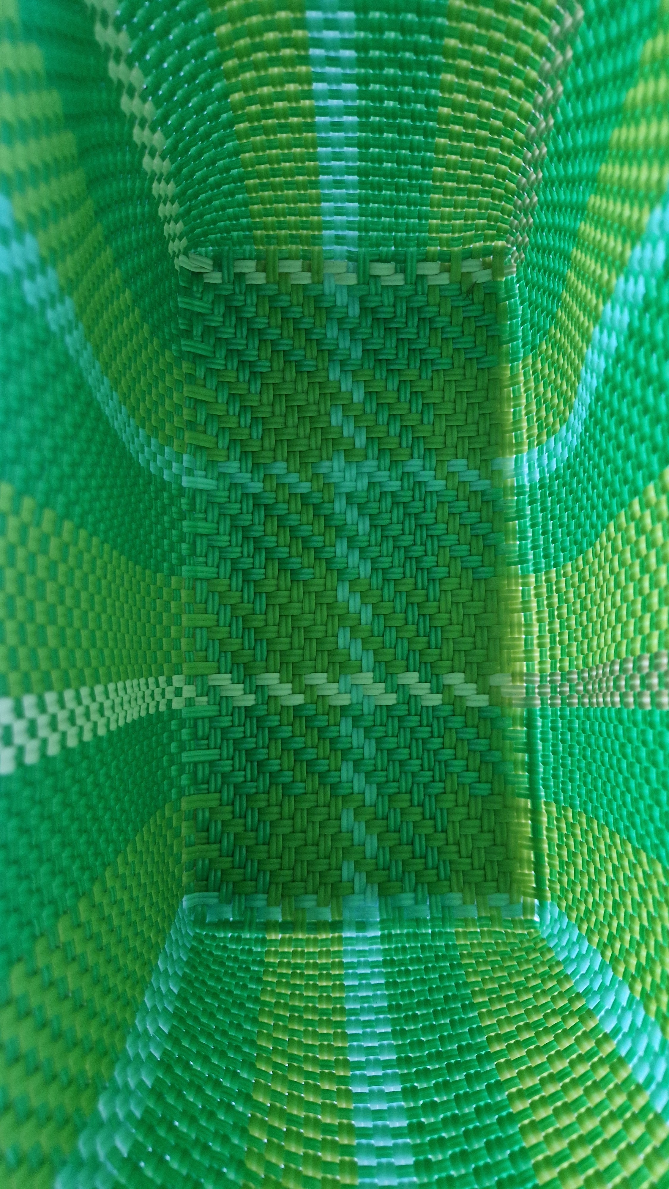 Alma Tote Mediana Stripes Lime Green