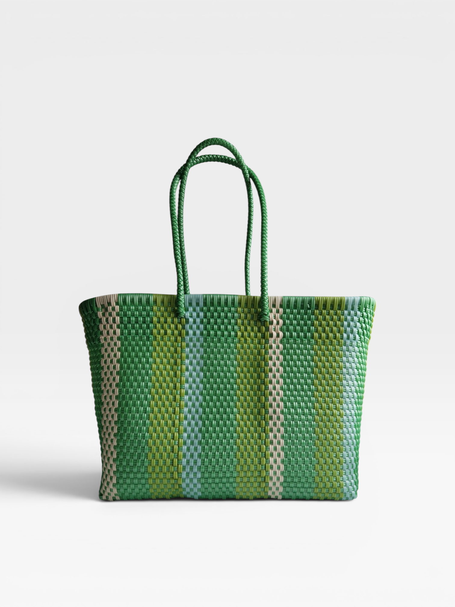 Alma Tote Grande Stripes Lime Green