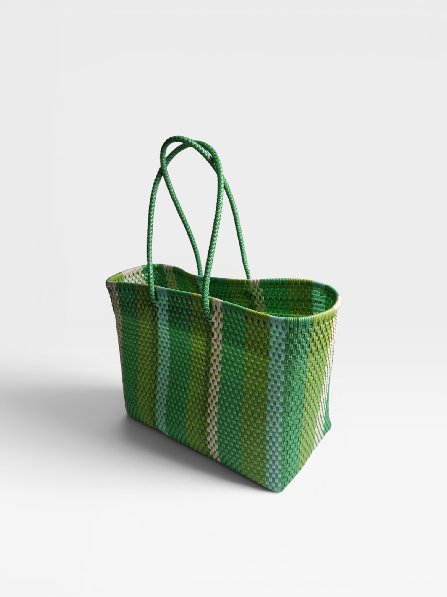 Alma Tote Grande Stripes Lime Green