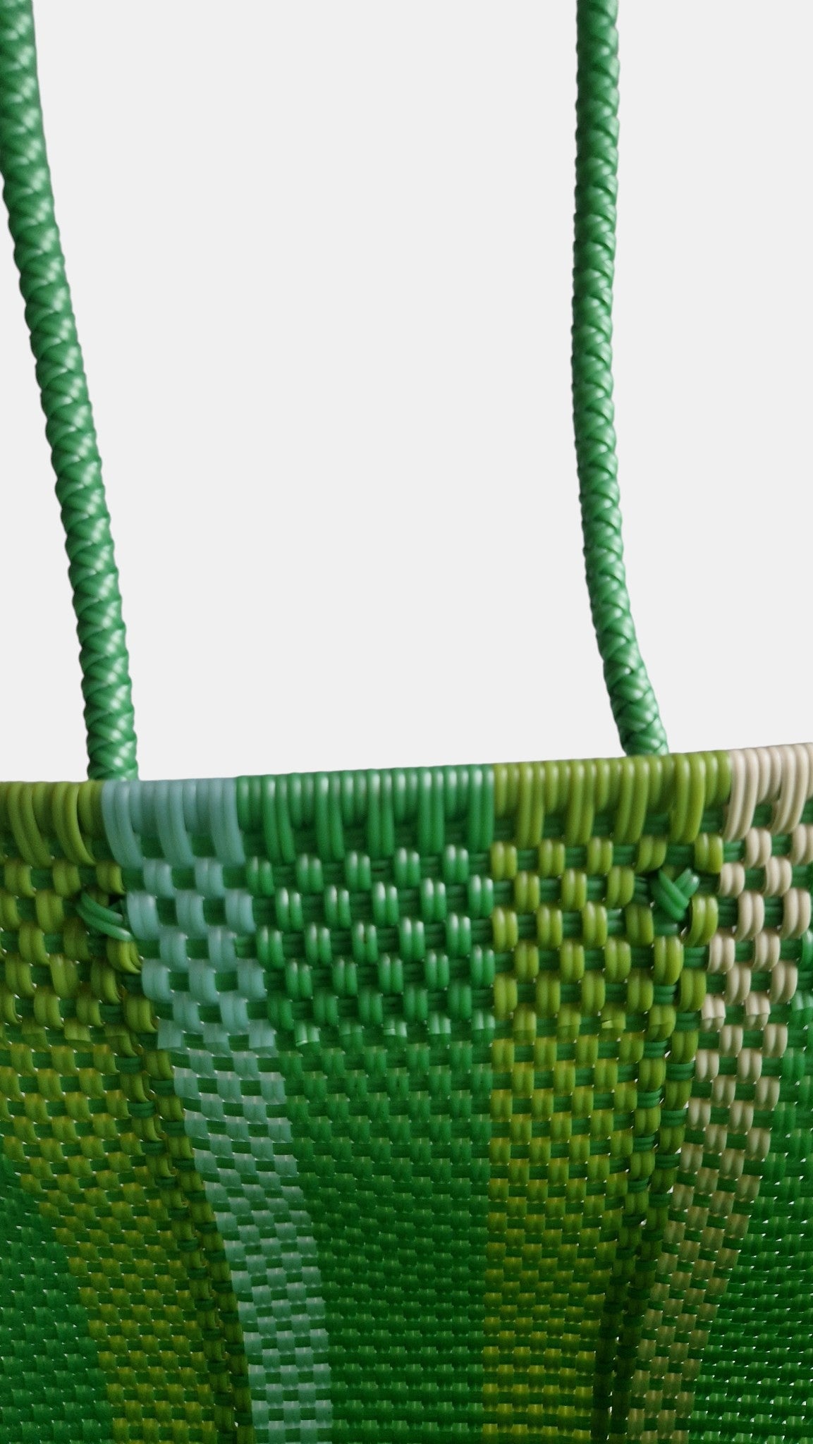 Alma Tote Mediana Stripes Lime Green