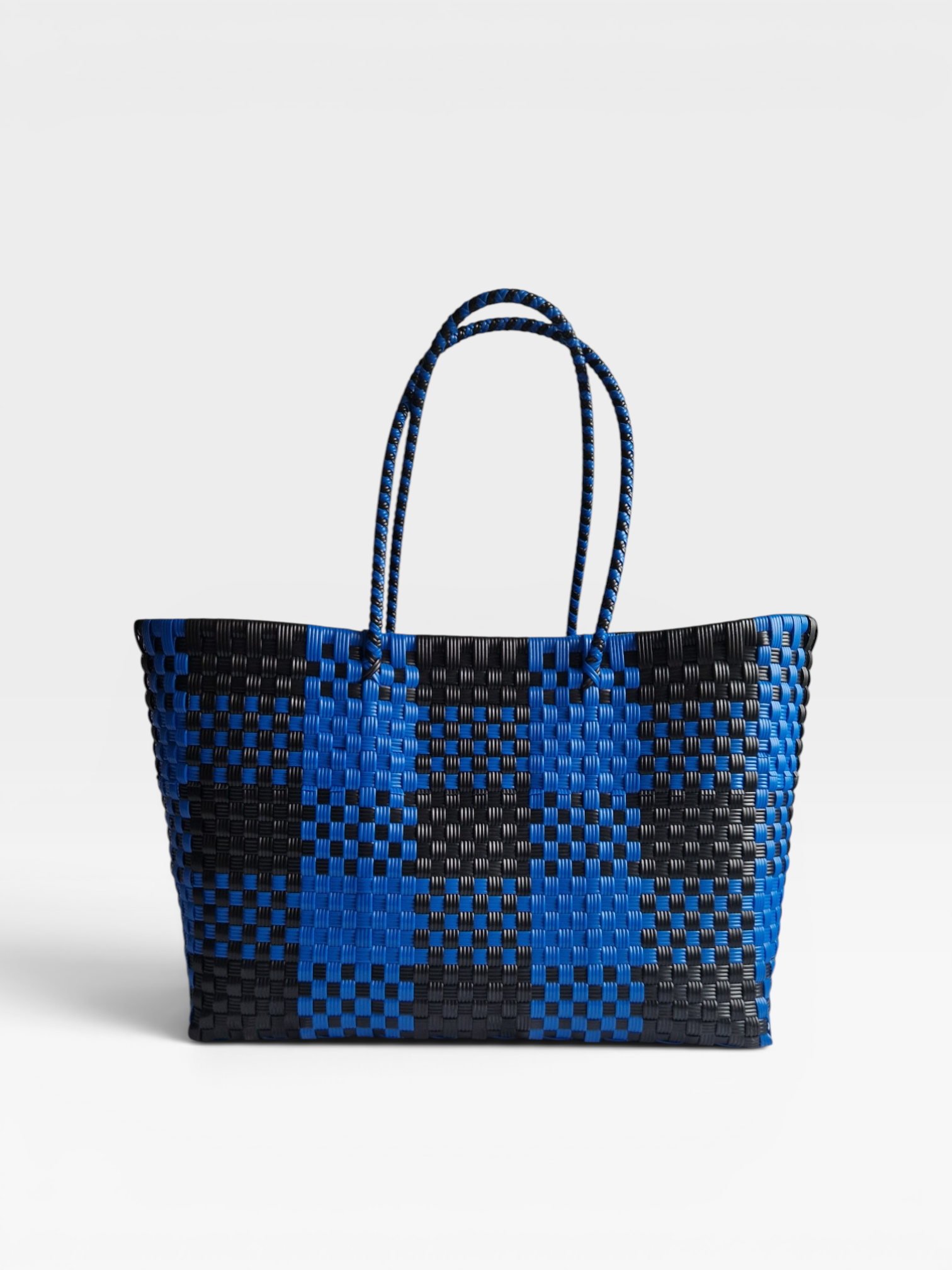Alma Tote Extra Grande Plaid Blue