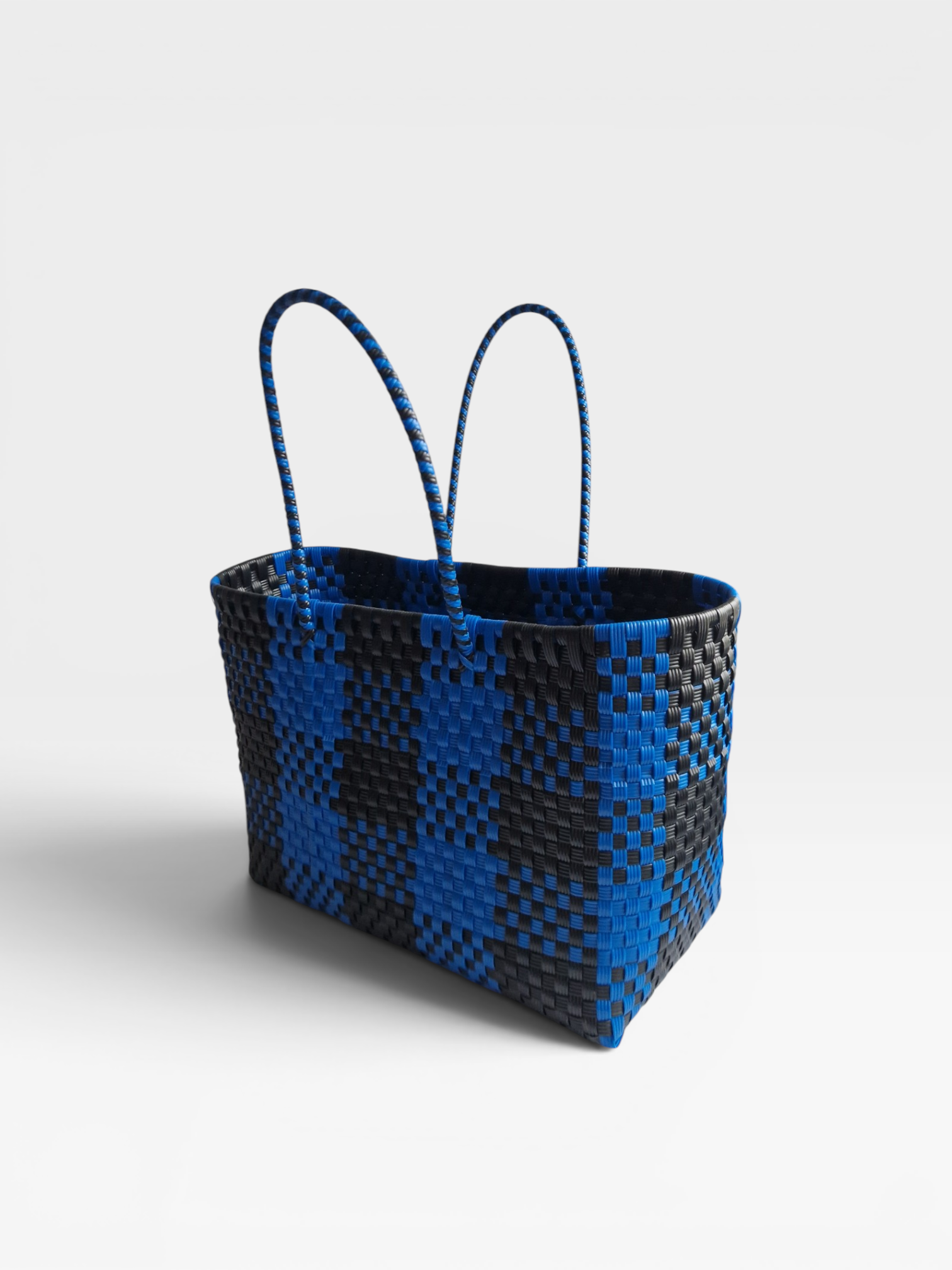 Alma Tote Extra Grande Plaid Blue