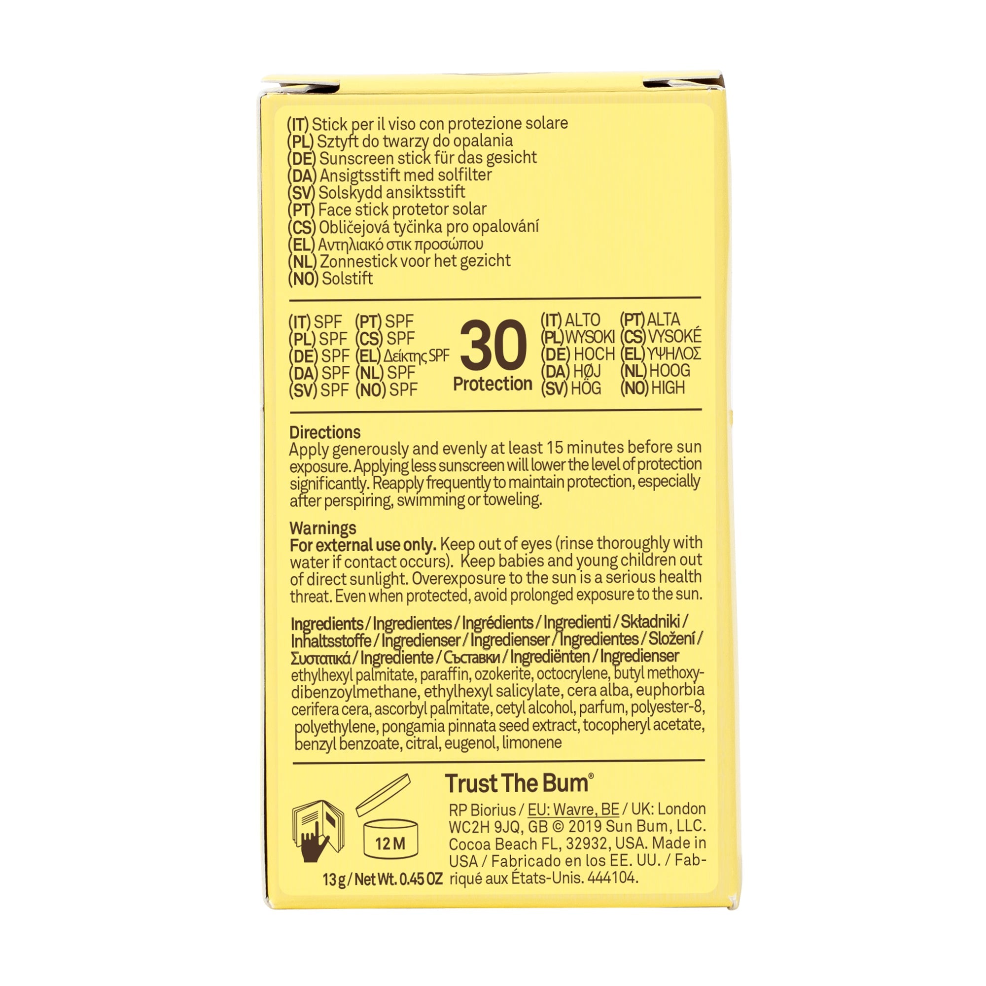 Sun Bum Original SPF 30 Sunscreen Face Stick