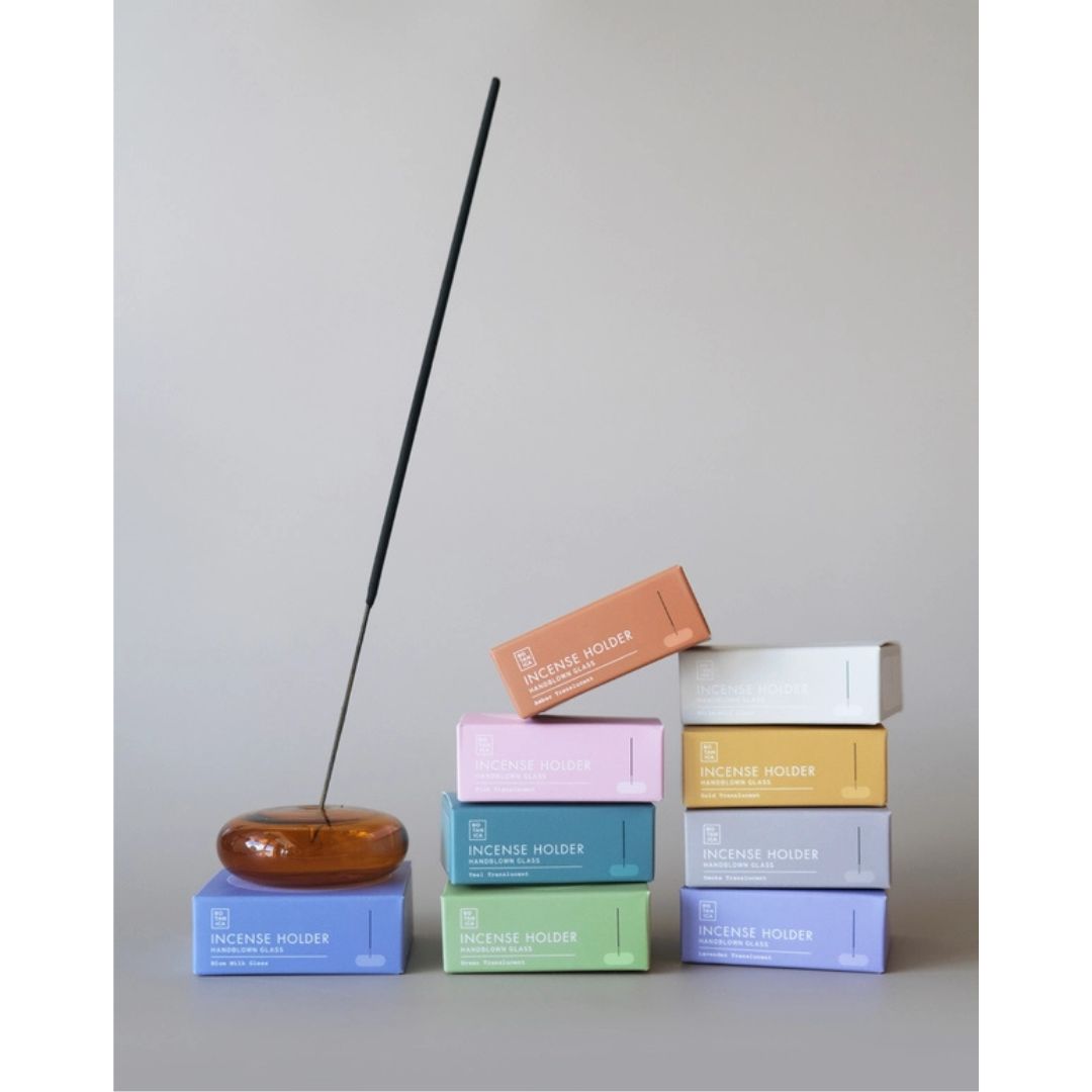 Räucherstäbchenhalter Bubble - mundgeblasenes Glas Teal