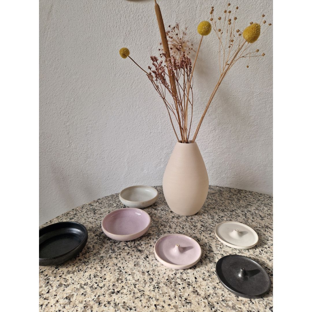 Räucherschale Keramik Schwarz