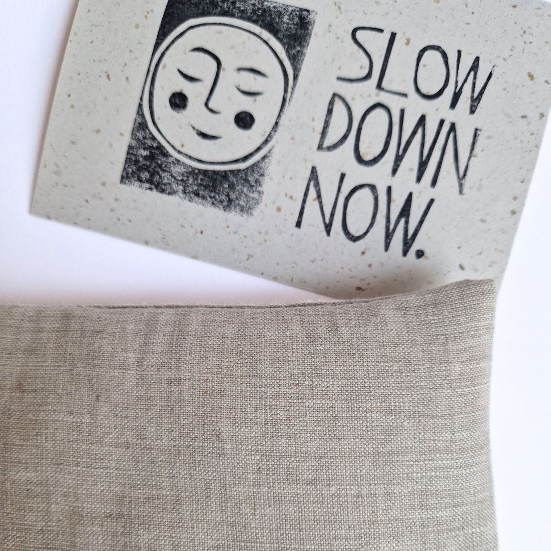 Augenkissen Leinen mit Lavendel & Edelsteinen Natural