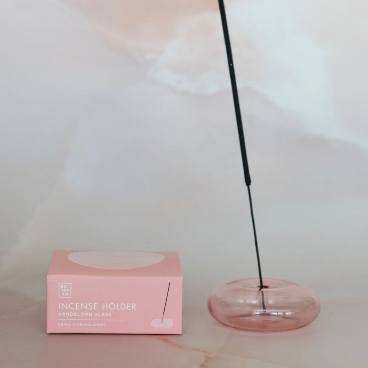 Support pour bâtonnets d'encens Bubble - verre soufflé ambre