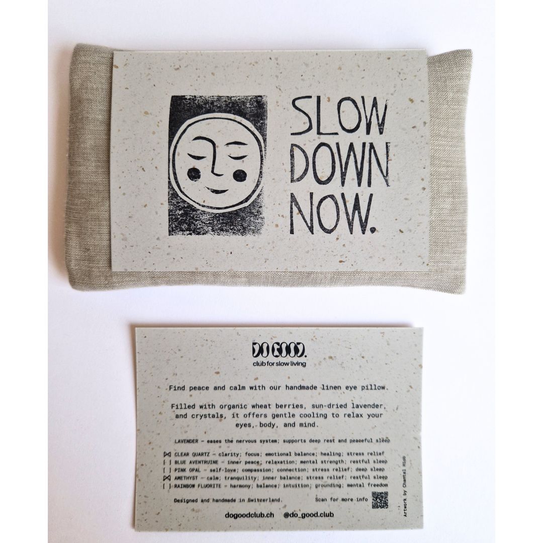 Augenkissen Leinen mit Lavendel & Edelsteinen Natural