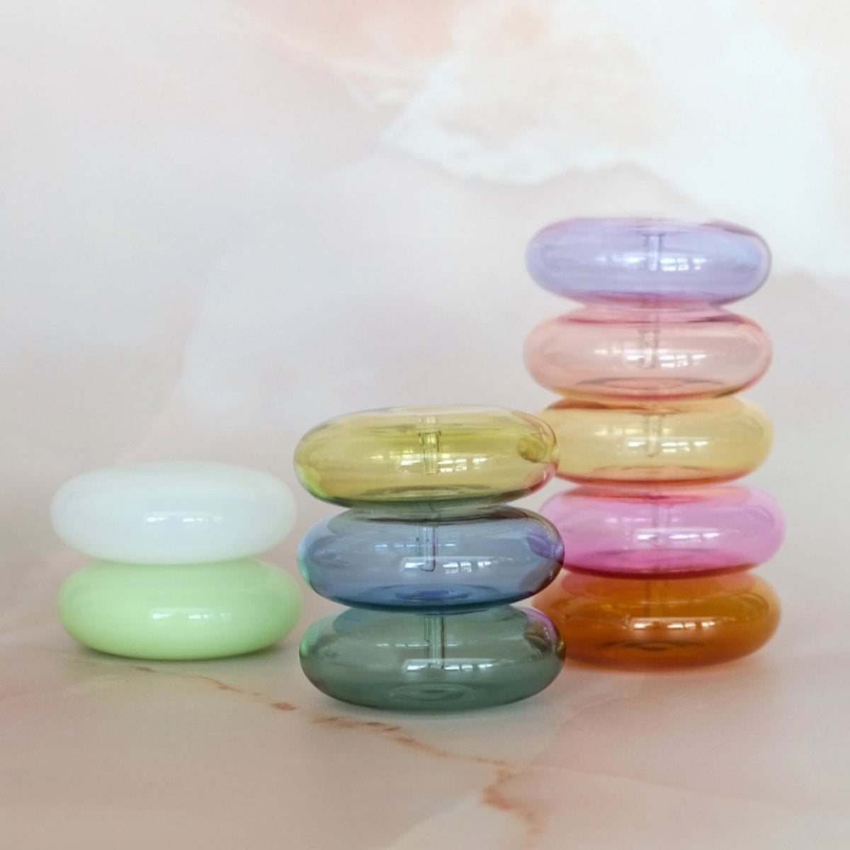 Support pour bâtonnets d'encens Bubble - verre soufflé ambre