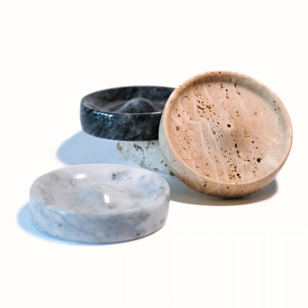 Räucherstäbchenhalter Marmor Naturstein weiss