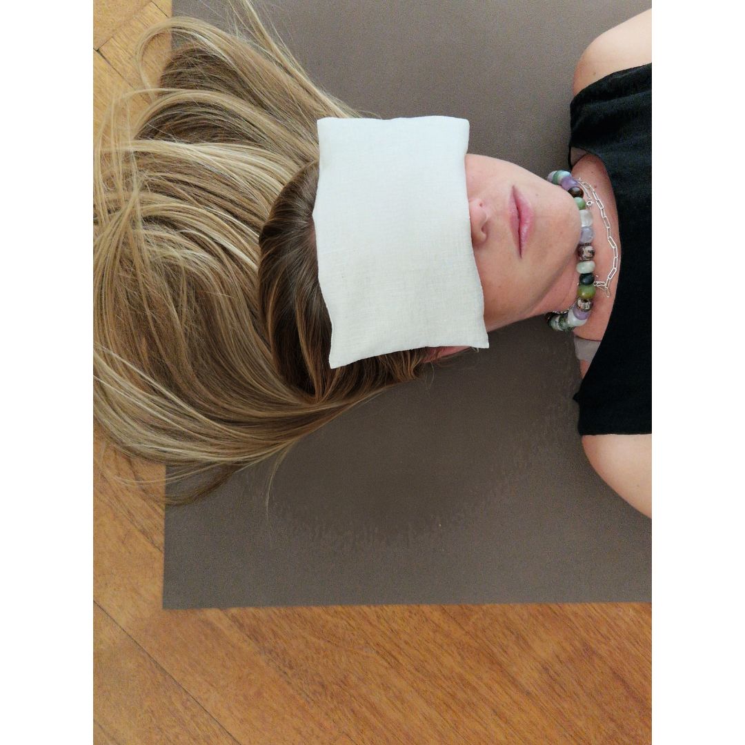 Augenkissen Leinen mit Lavendel & Edelsteinen Natural