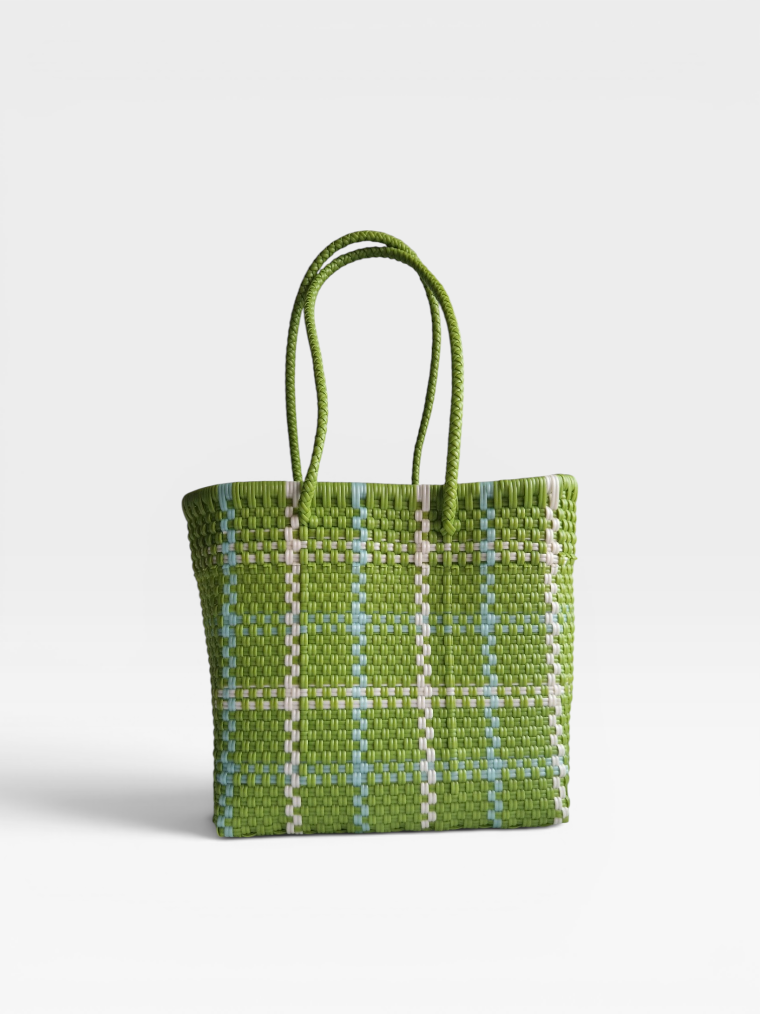 Alma Tote Chica Check Lime Green