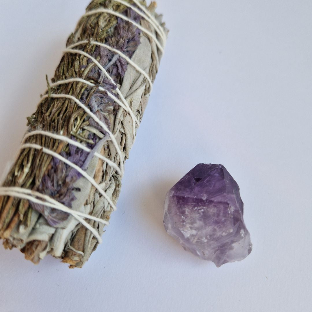 Weisser Salbei & Amethyst Räucherbündel - Calm