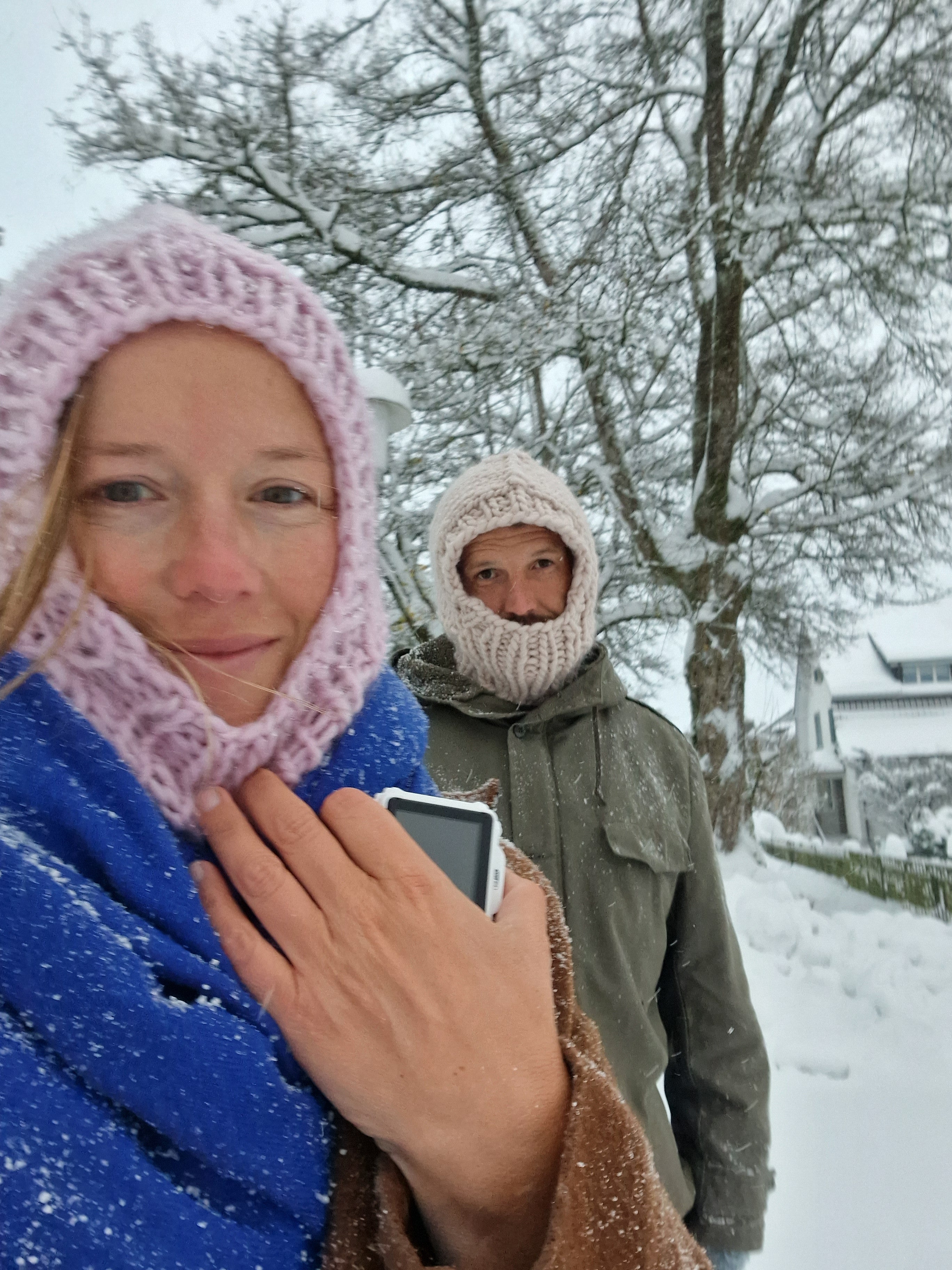 Wollmütze Balaclava - 100% Wolle, Handgestrickt