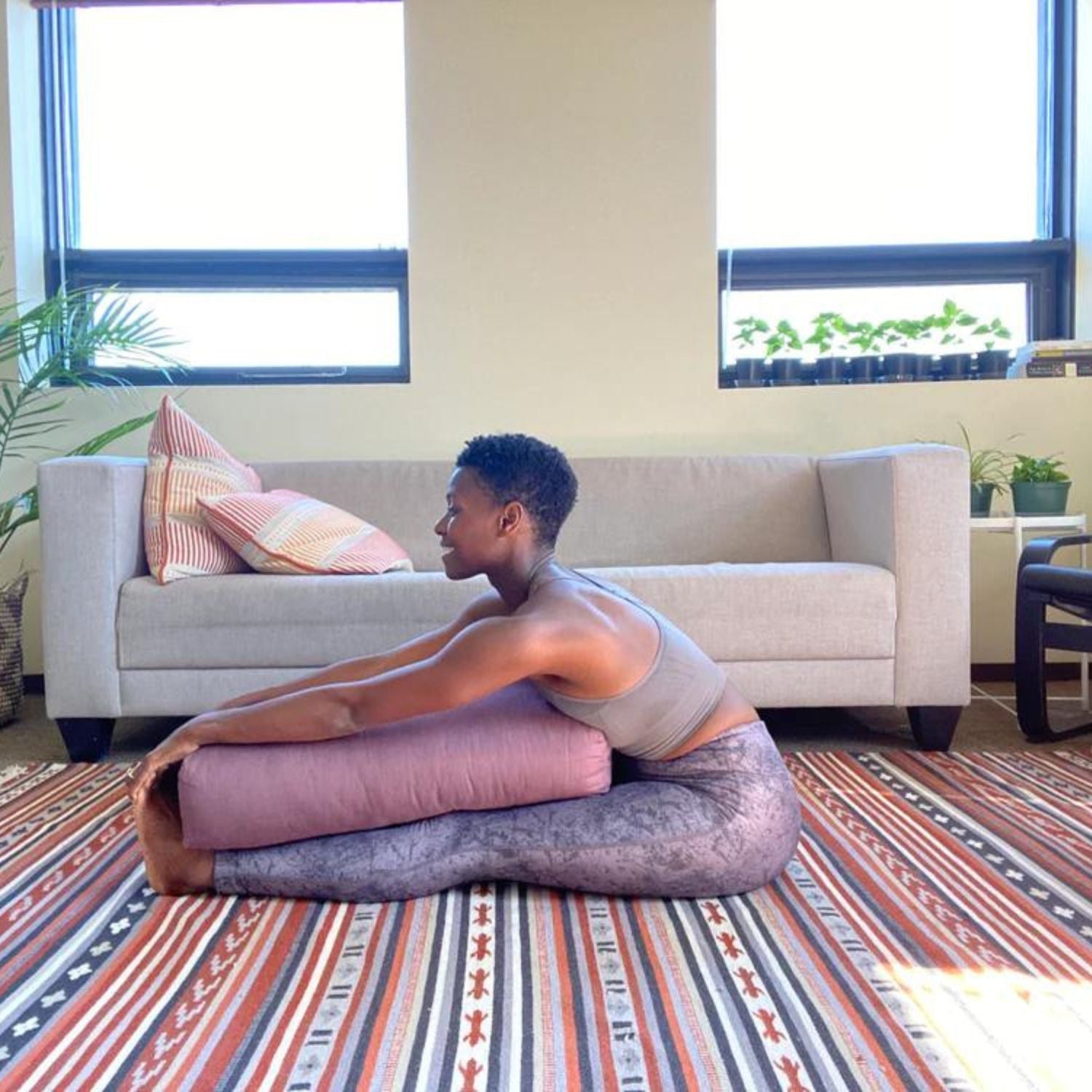 Rechteckiges Yoga Bolster - Rose Clay