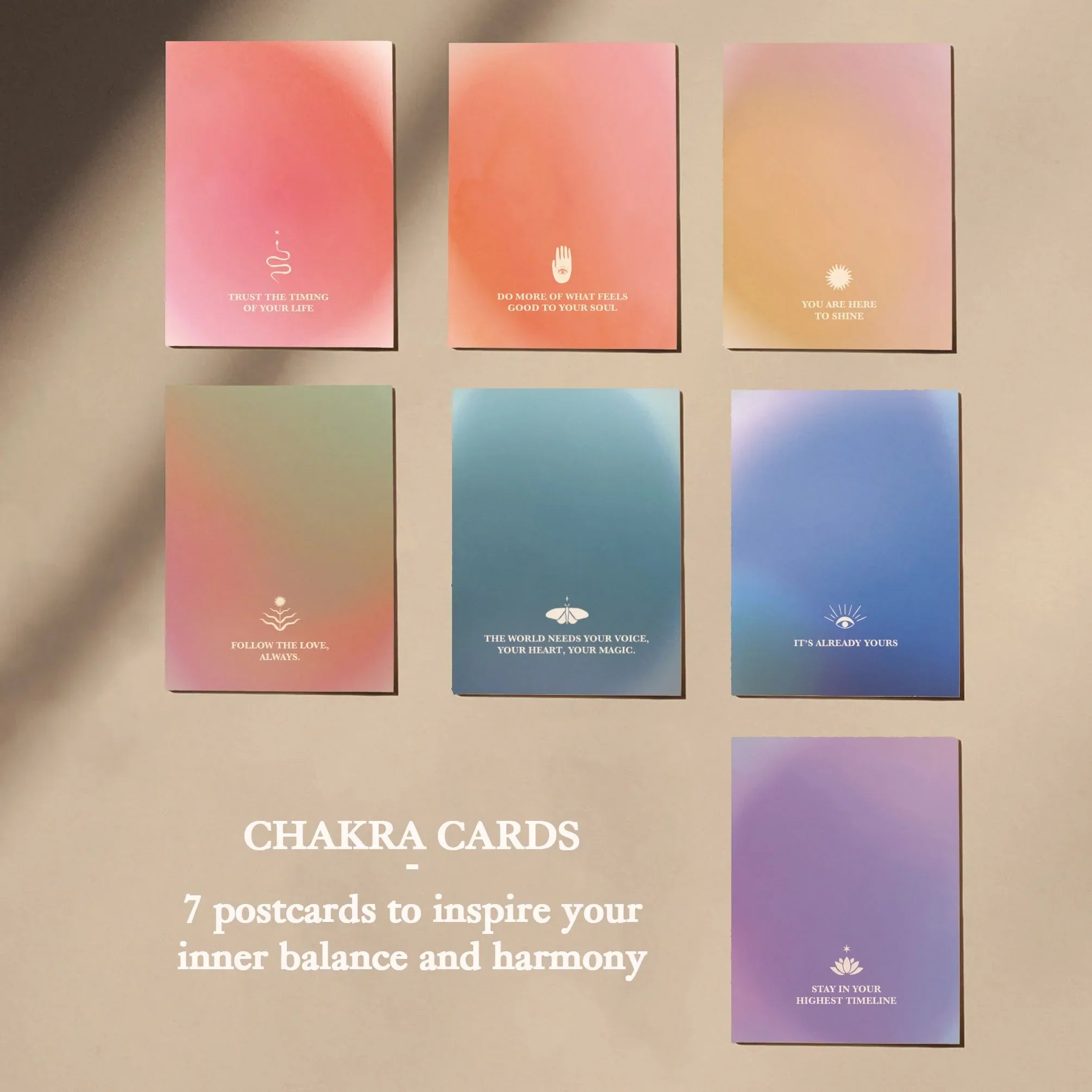 Postkarten Set - Chakra Cards - 7 Karten