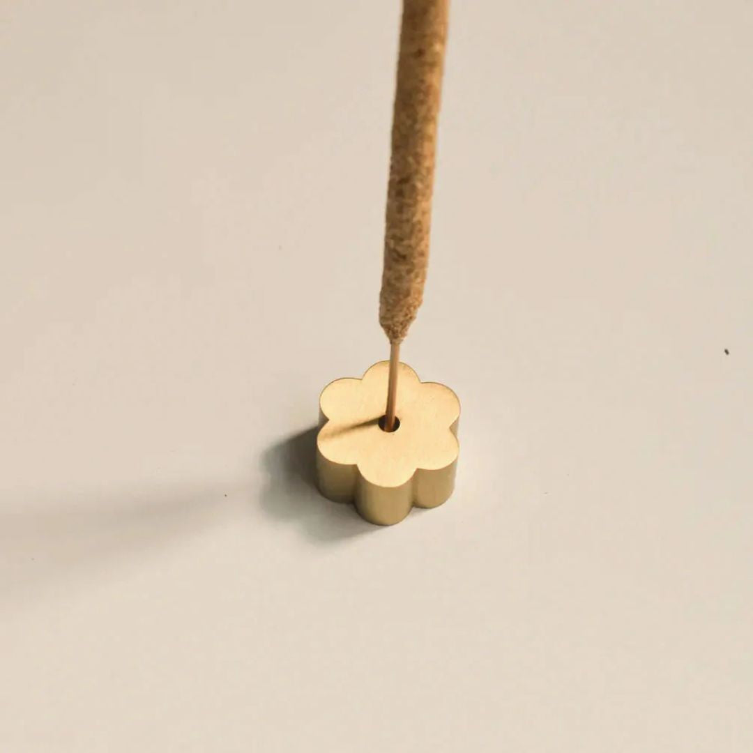 Räucherstäbchen-Halter Messing Flower